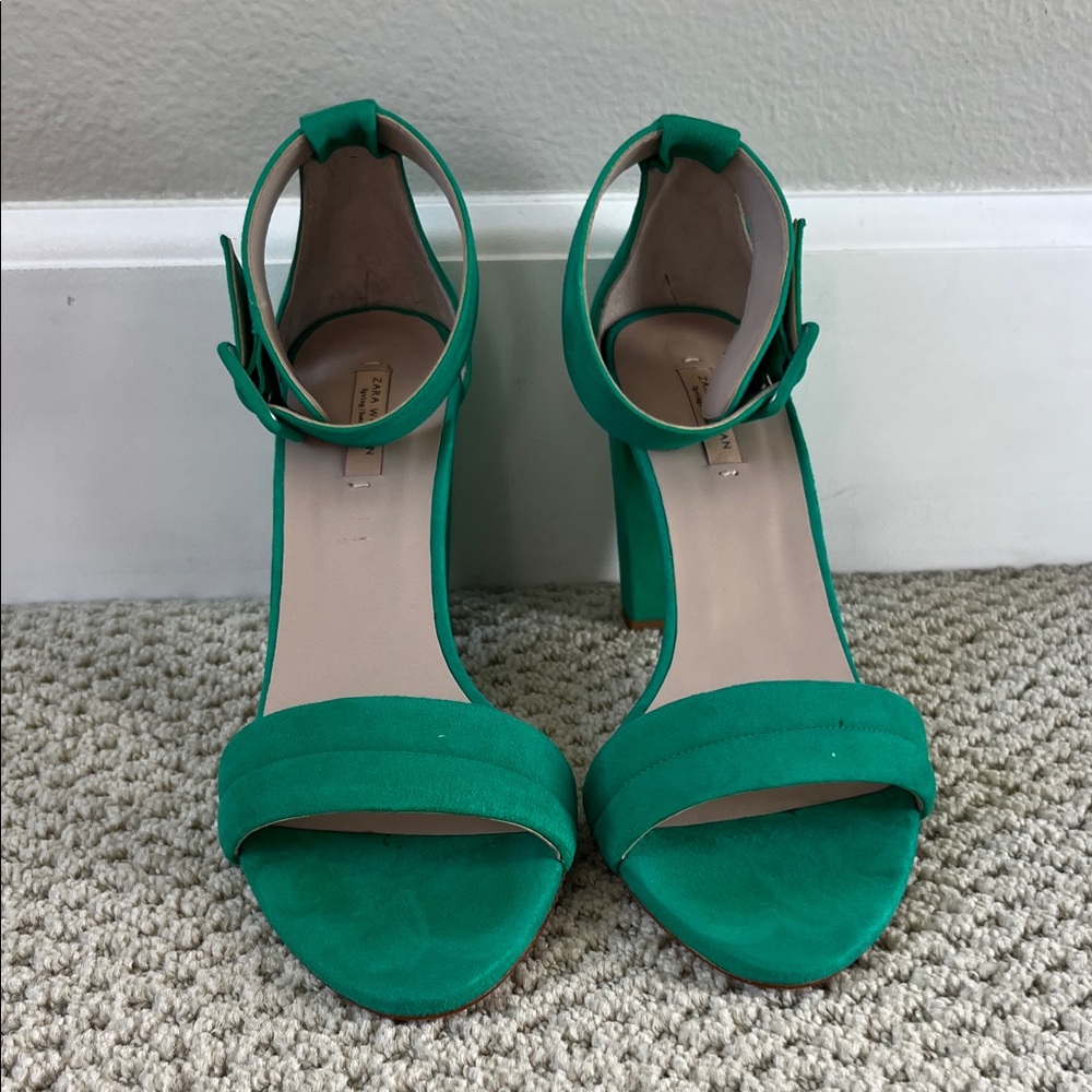 Zara Vibrant Green Heels